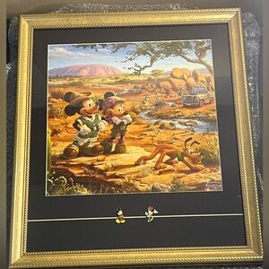 Thomas Kinkade framed safari Mickey Mouse disney picture.